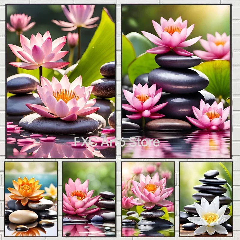 Zen Yoga Fitness - 1PC 프레임리스 스파 젠 벚꽃 백합