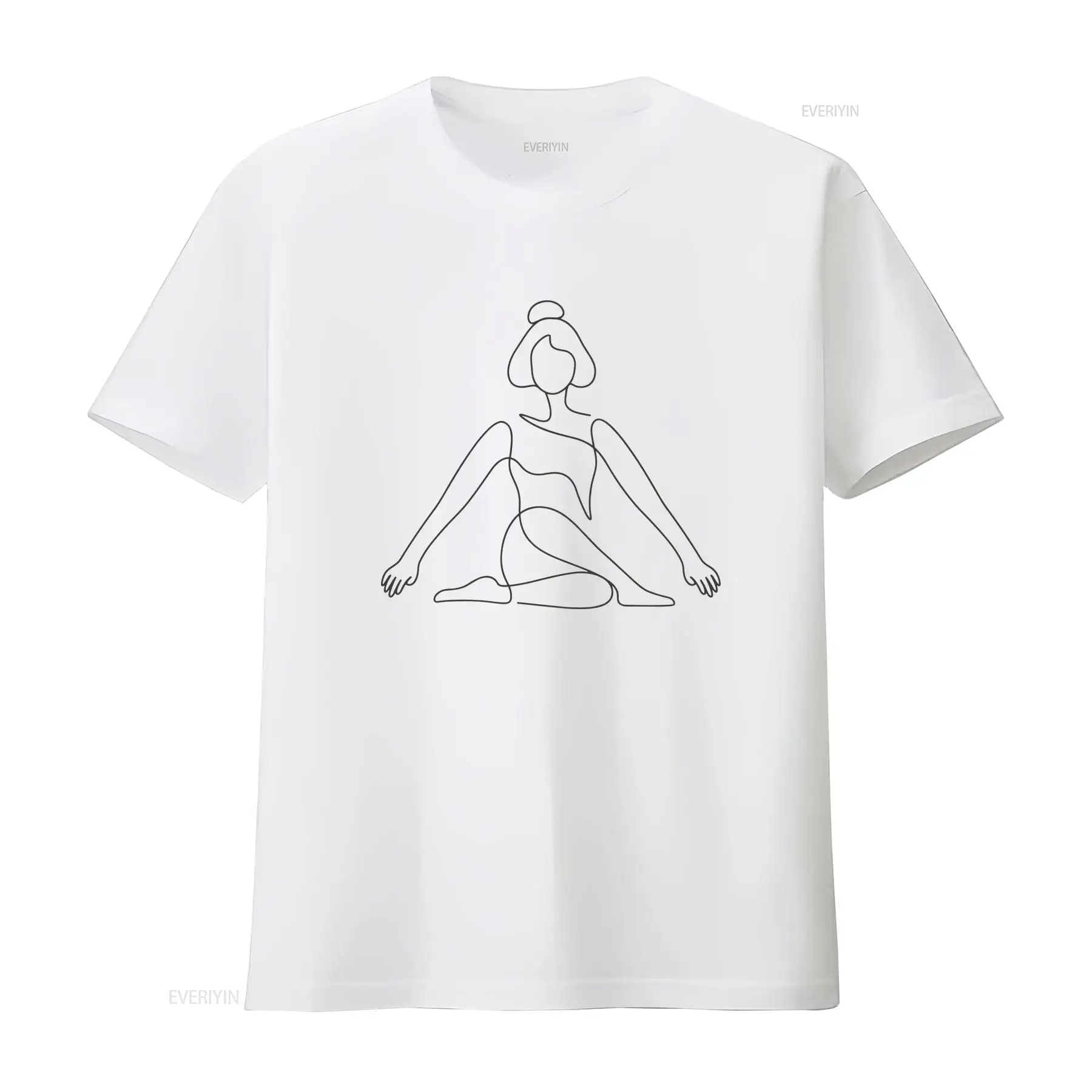 Zen Yoga Fitness - 원라인 요가 포즈 티셔츠 미니멀리스트 명상