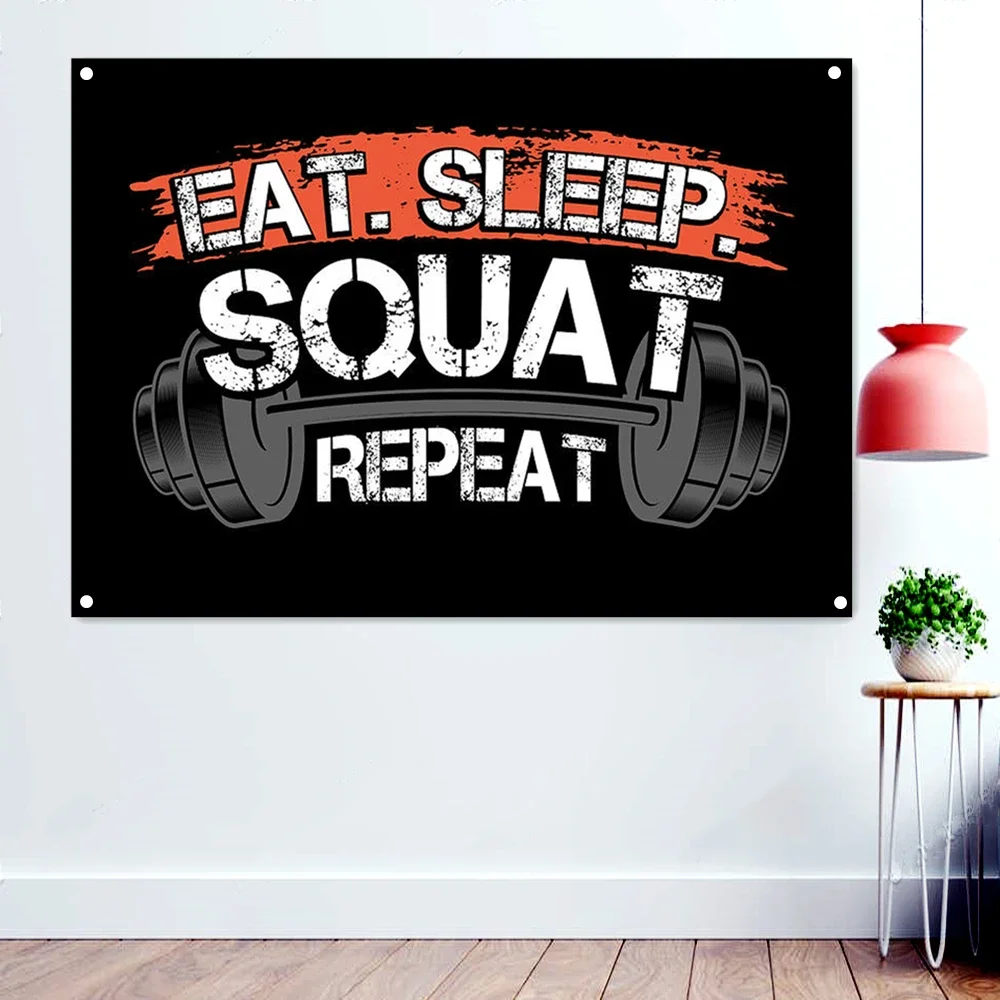 Yoga Fitness Wallpaper - 먹어. 수면. 스쿼트 반복