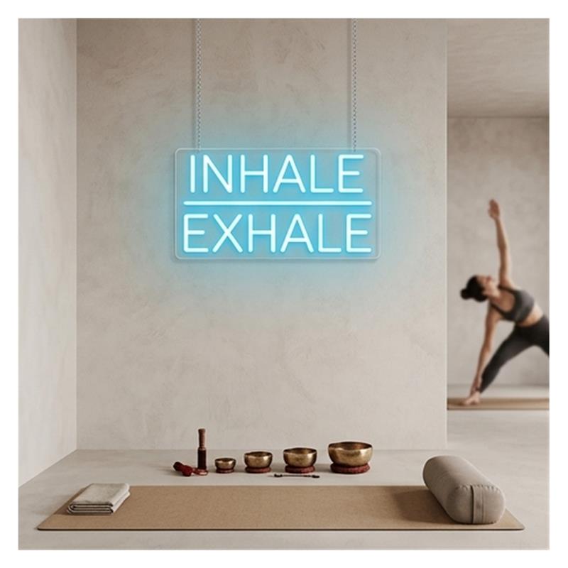 흡입 호흡 네온 사인 조명 밝기 조절 가능 USB 전원 - Yoga Fitness Wallpaper 리뷰 및 가격