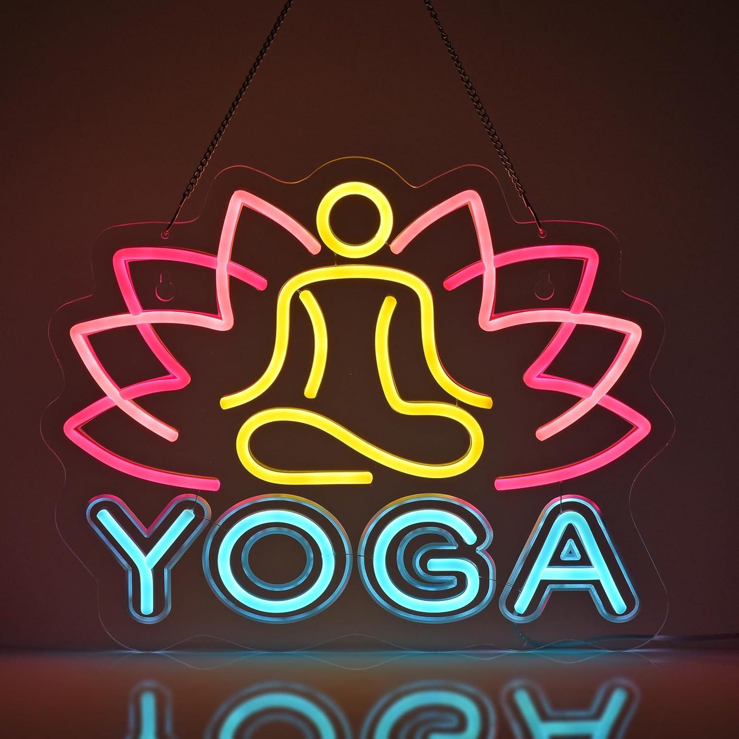 요가 네온사인 네온 조명 벽 장식품 - 가정, 사업장, - Zen Yoga Fitness 리뷰 및 가격