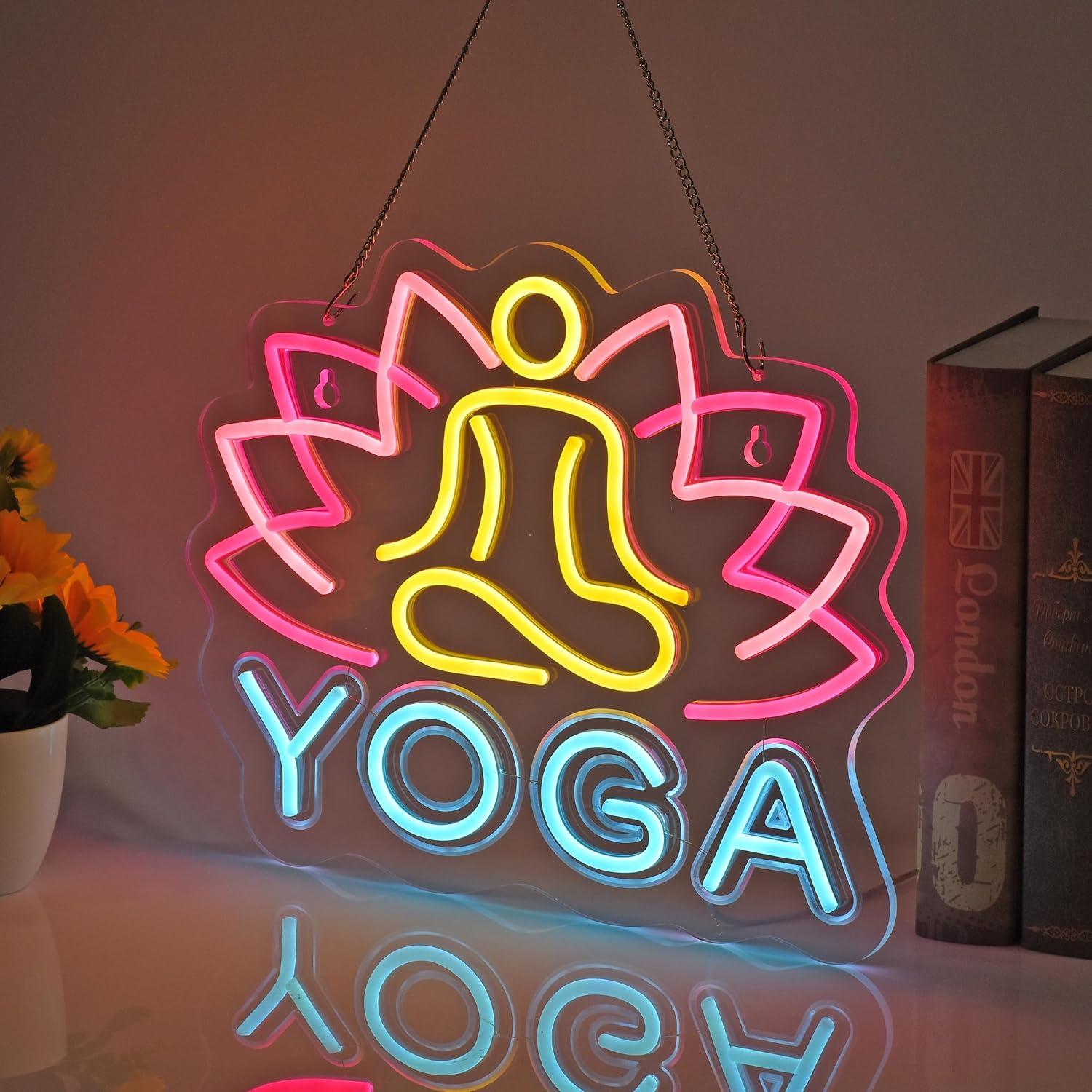 요가 네온사인 네온 조명 벽 장식품 - 가정, 사업장, - Zen Yoga Fitness 리뷰 및 가격