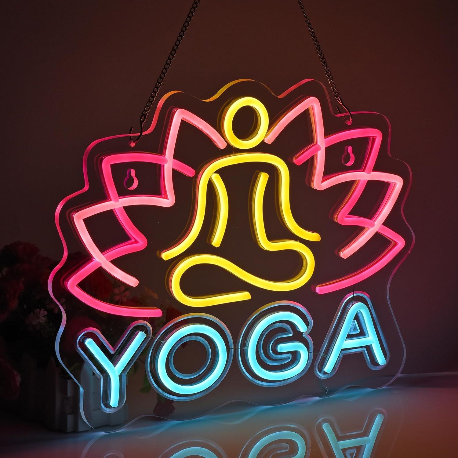 요가 네온사인 네온 조명 벽 장식품 - 가정, 사업장, - Zen Yoga Fitness 리뷰 및 가격