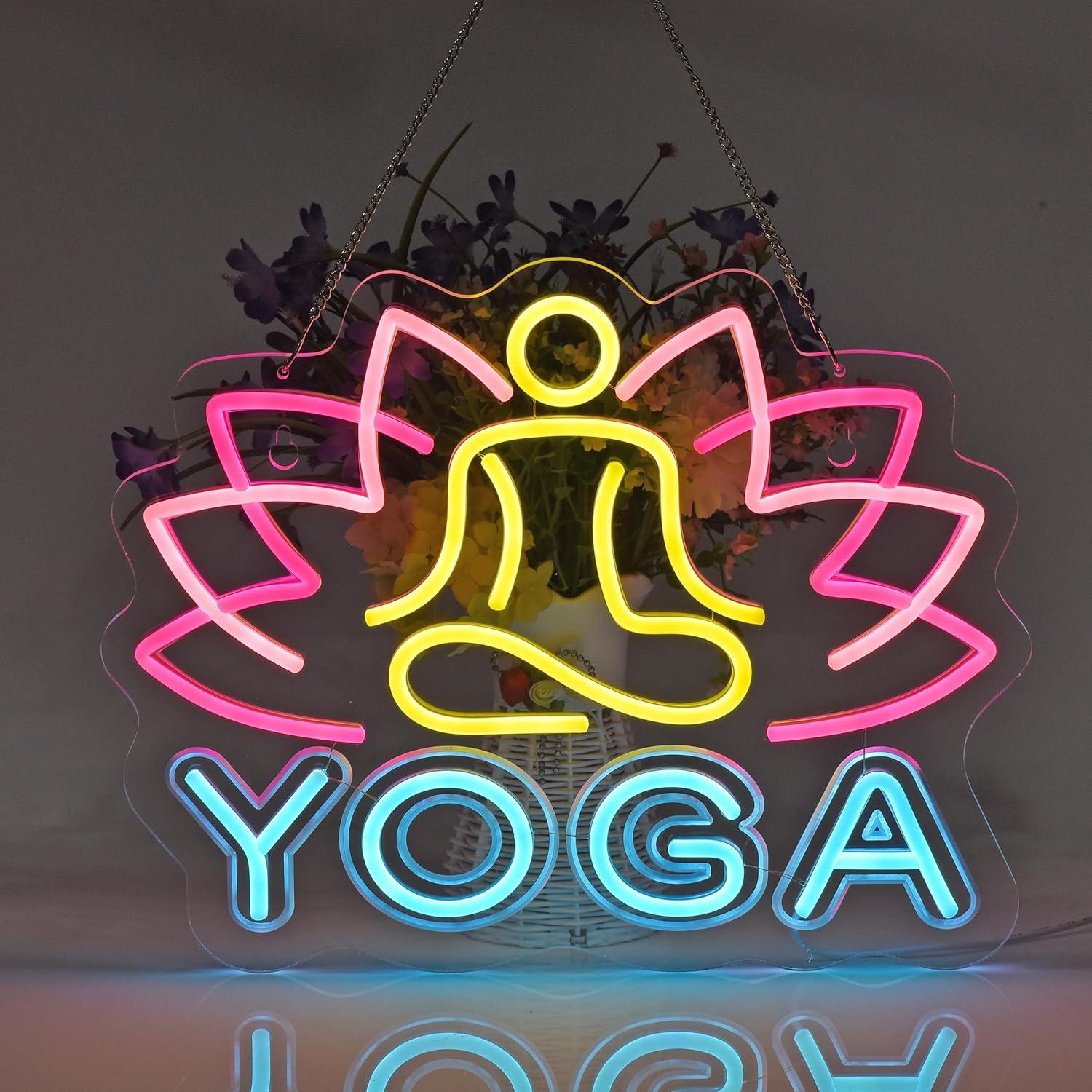 요가 네온사인 네온 조명 벽 장식품 - 가정, 사업장, - Zen Yoga Fitness 리뷰 및 가격