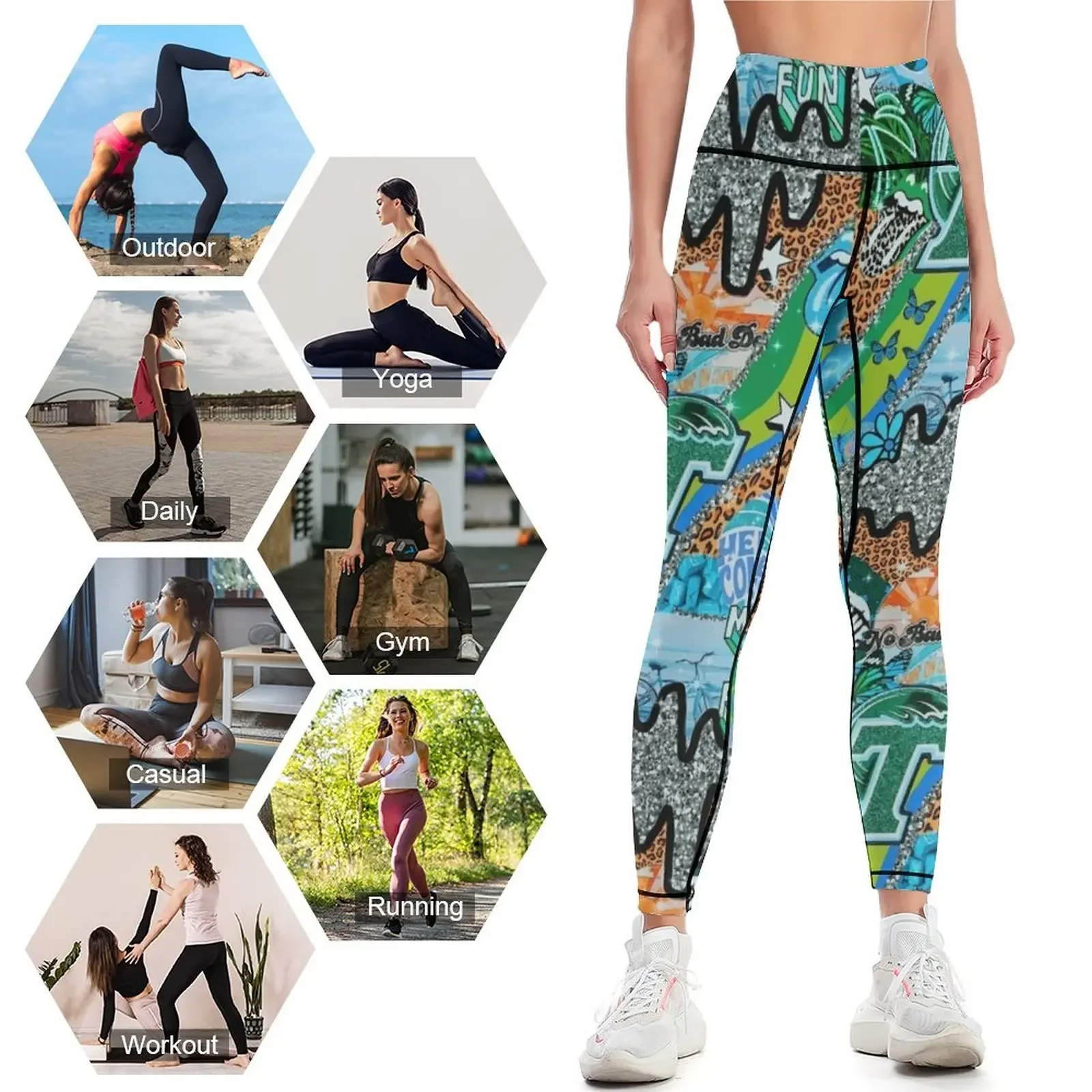 TU WALLPAPER 레깅스 여성 스포츠 팬츠 여성  - Yoga Fitness Wallpaper 리뷰 및 가격