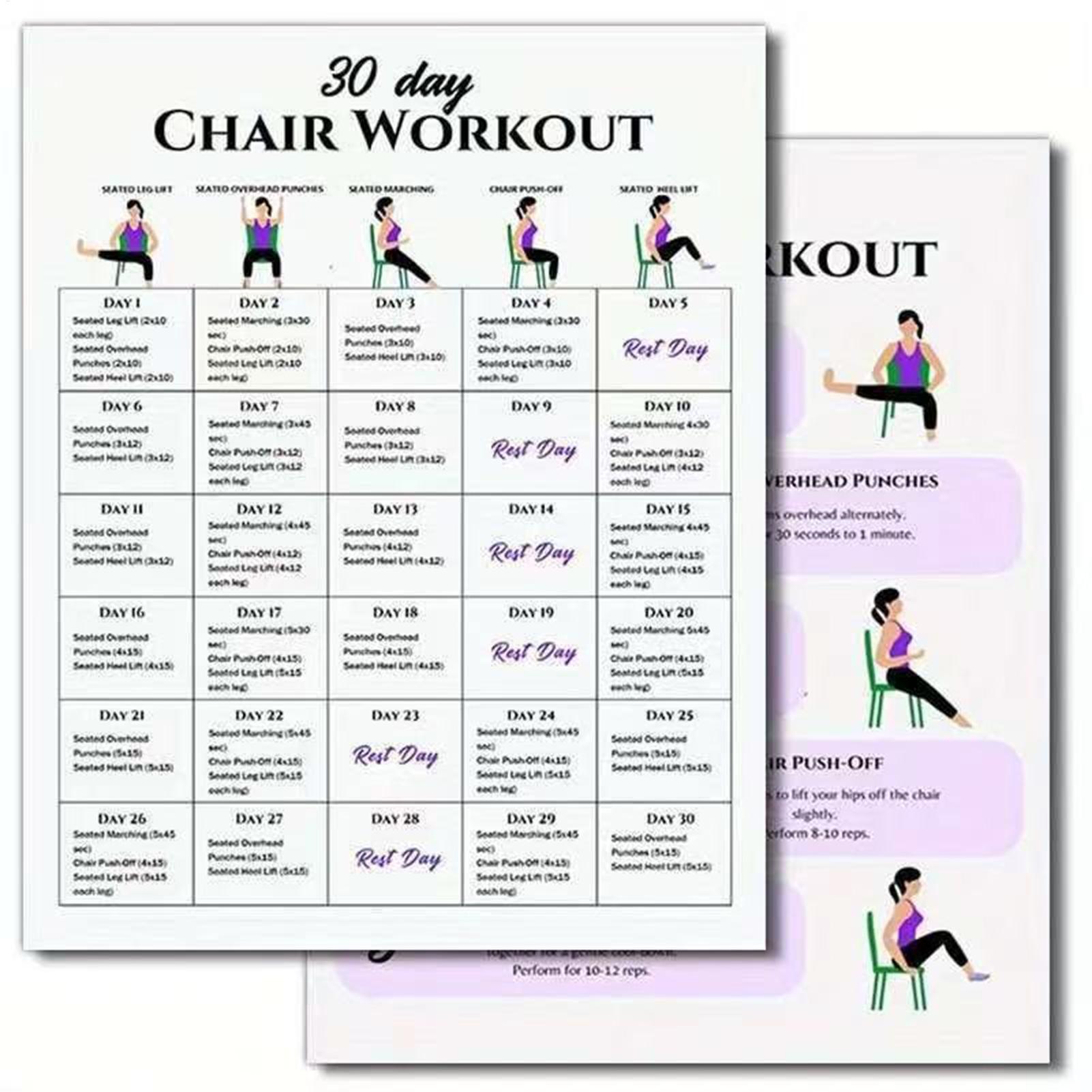 6개 피트니스 포스터 30일 의자 운동 계획 포스터 노 - Yoga Fitness Wallpaper 리뷰 및 가격